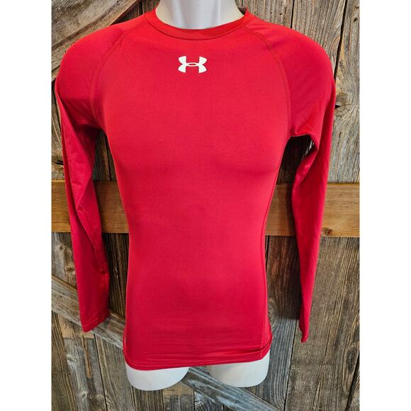 Under armour small compression long sleeve active under shirt red performance ^ - Picture 1 of 7